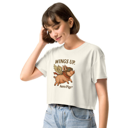 womens-crop-top-natural-left-front-6a772ebb62174.jpg The Aero Pig™ Women’s Crop Top